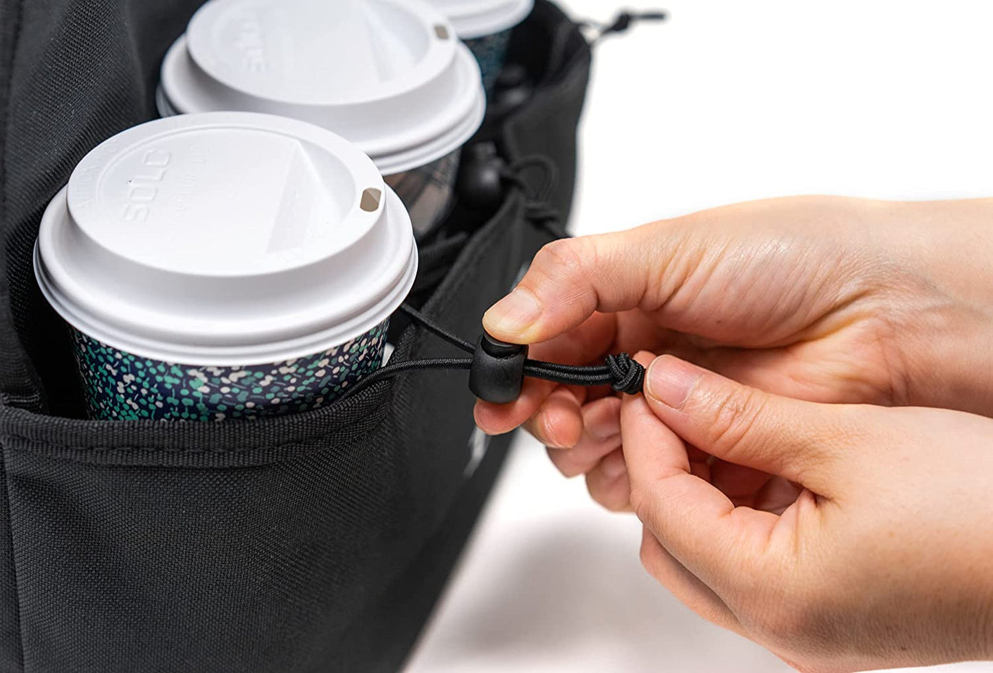 Drink Caddy Portable Drink Carrier and Reusable Coffee Cup Holder - 6 Cup Collapsible Tote Bag