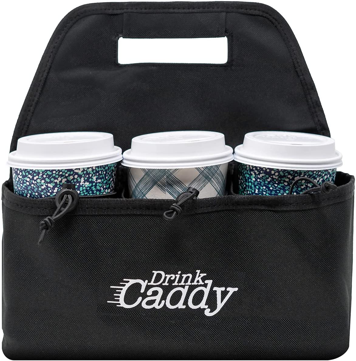 Drink Caddy Portable Drink Carrier and Reusable Coffee Cup Holder - 6 Cup Collapsible Tote Bag