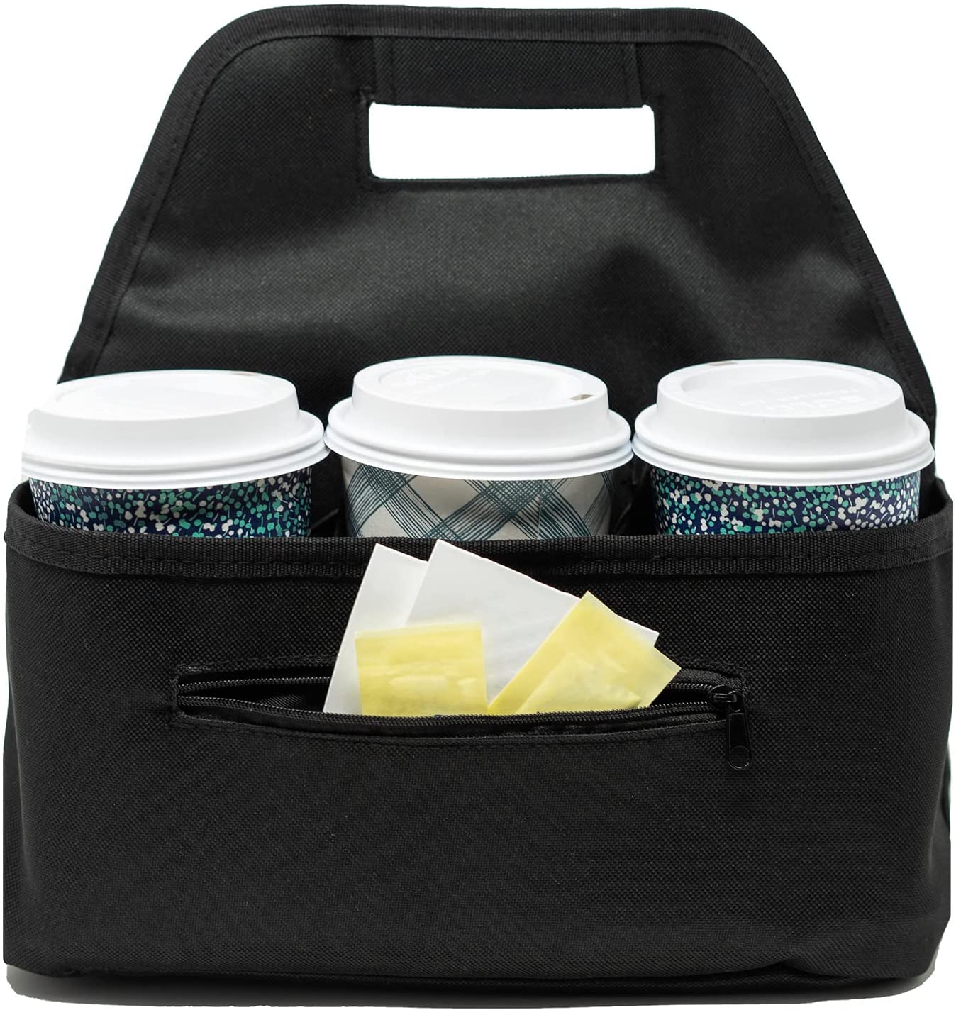Drink Caddy Portable Drink Carrier and Reusable Coffee Cup Holder - 6 Cup Collapsible Tote Bag