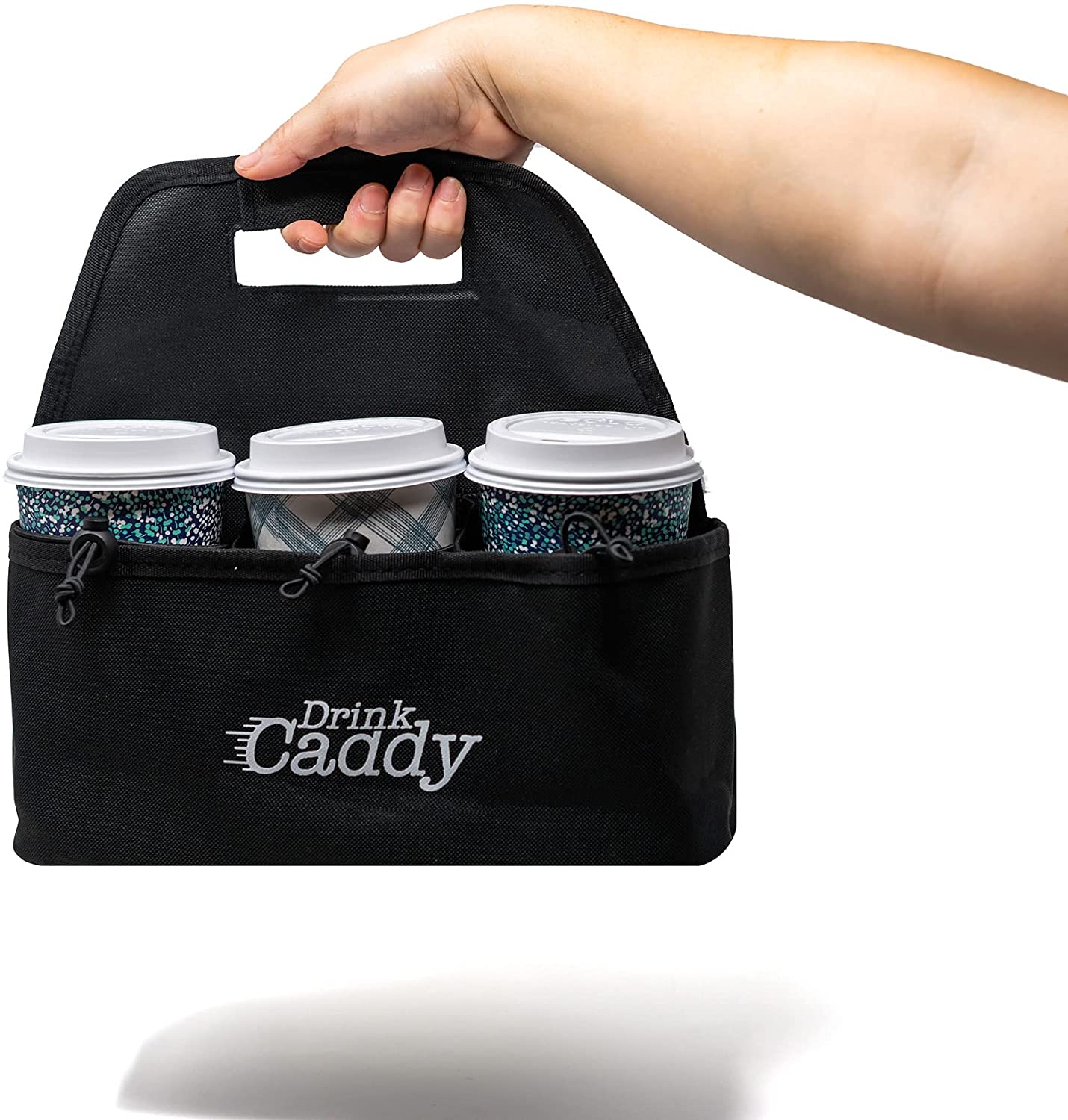 Drink Caddy Portable Drink Carrier and Reusable Coffee Cup Holder - 6 Cup Collapsible Tote Bag