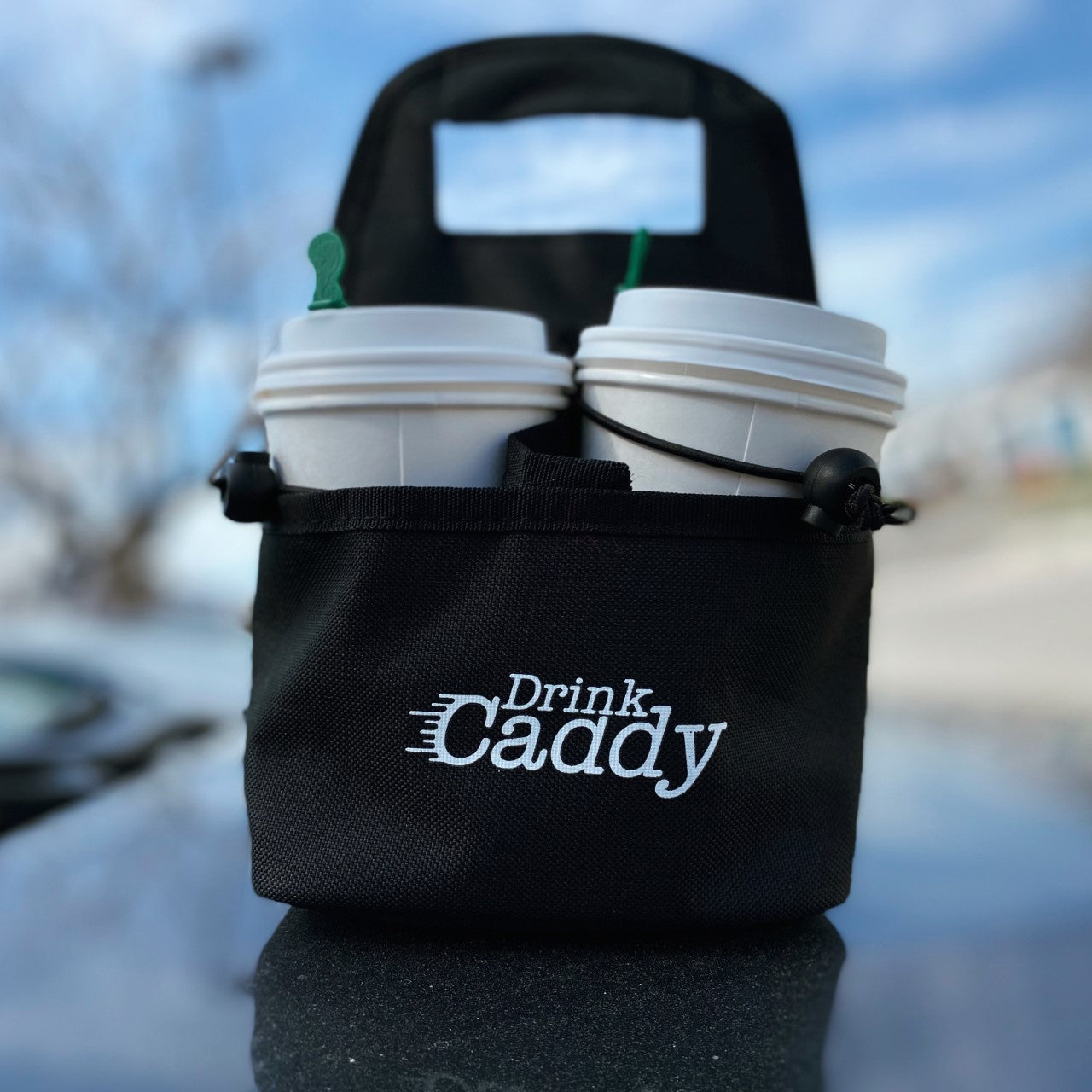 Drink Caddy Portable Drink Carrier and Reusable Coffee Cup Holder - 6 Cup  Collapsible Tote Bag